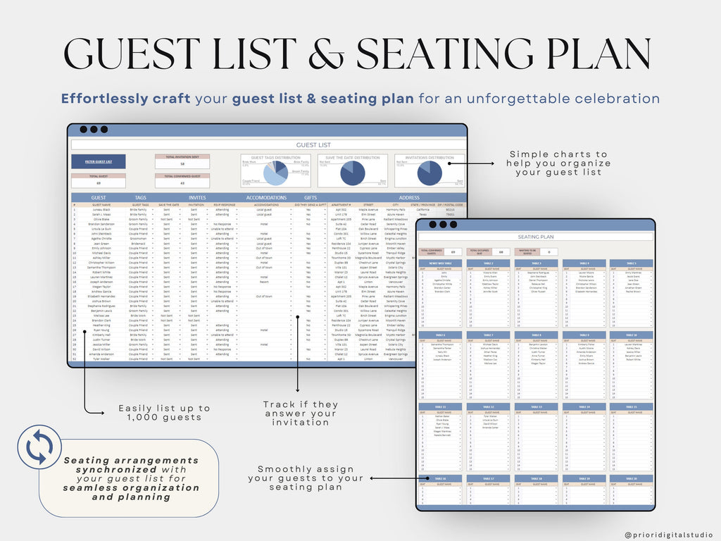 Wedding Planner Spreadsheet Wedding Budget Tracker Wedding Timeline Checklist Guest List Tracker Wedding Itinerary Seating Plan Wedding Gift