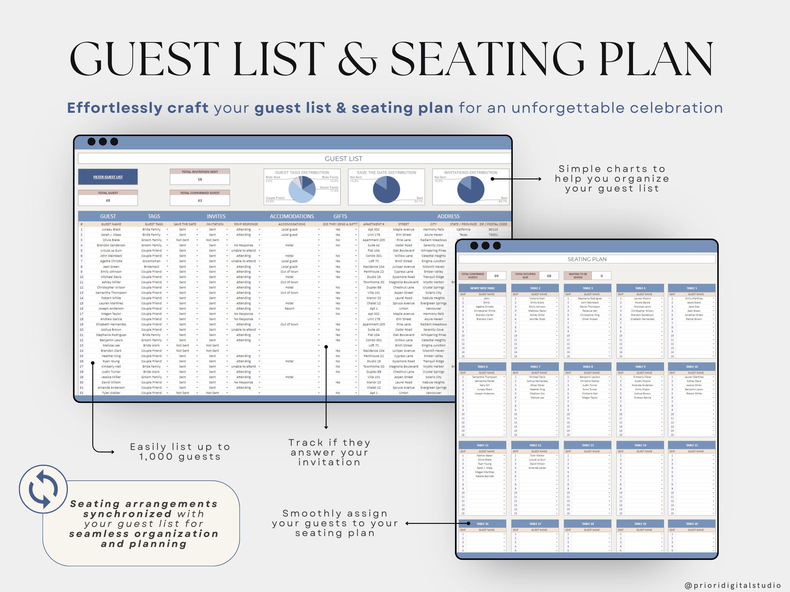 Wedding Planner Spreadsheet Wedding Budget Tracker Wedding Timeline Checklist Guest List Tracker Wedding Itinerary Seating Plan Wedding Gift