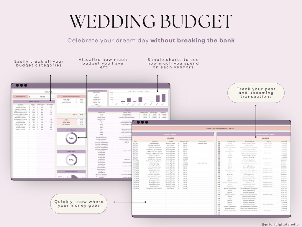 Wedding Planner Spreadsheet Wedding Budget Tracker Wedding Timeline Checklist Guest List Tracker Wedding Itinerary Seating Plan Wedding Gift