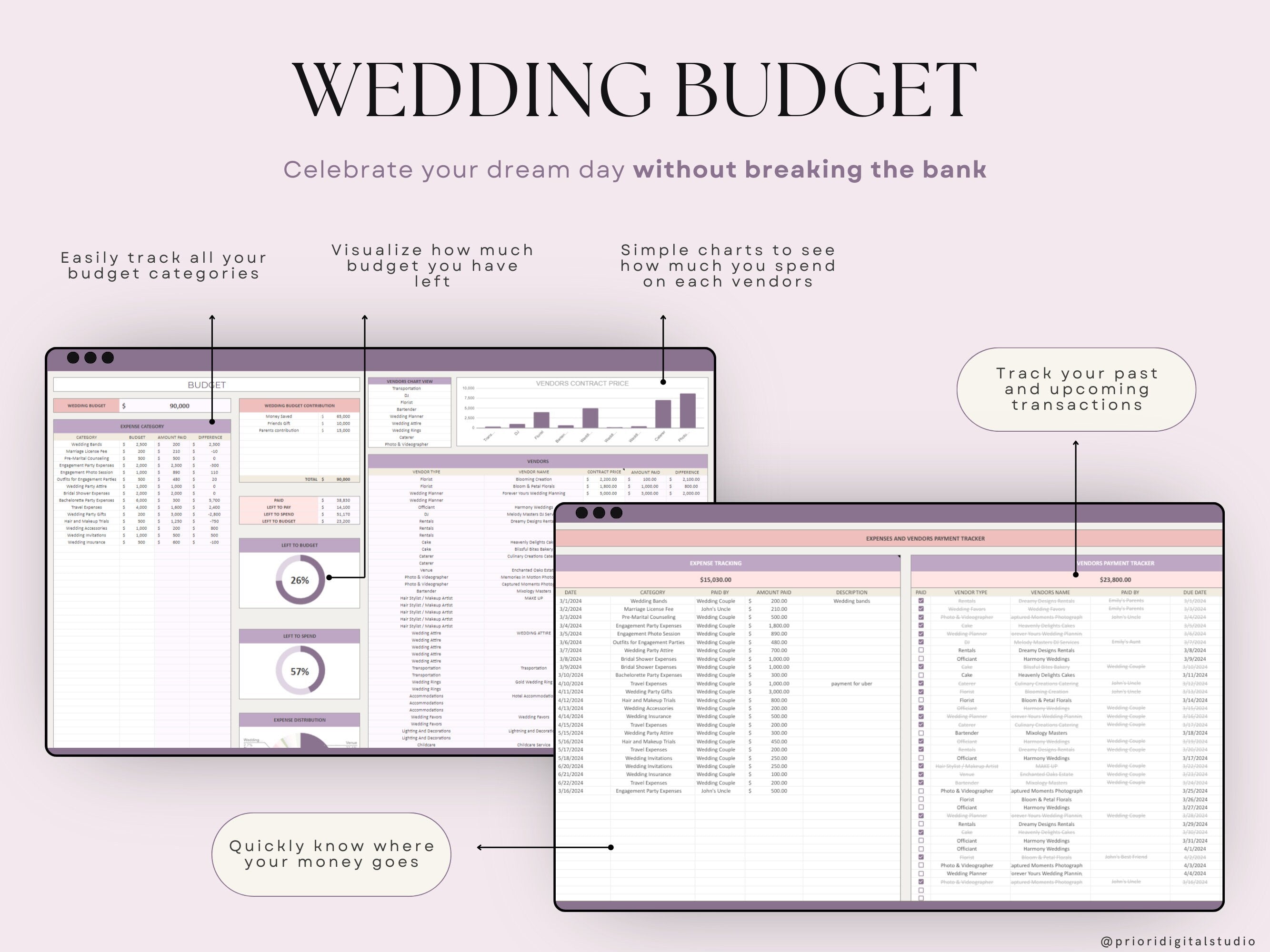 Wedding Planner Spreadsheet Wedding Budget Tracker Wedding Timeline Checklist Guest List Tracker Wedding Itinerary Seating Plan Wedding Gift
