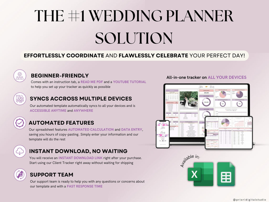 Wedding Planner Spreadsheet Wedding Budget Tracker Wedding Timeline Checklist Guest List Tracker Wedding Itinerary Seating Plan Wedding Gift