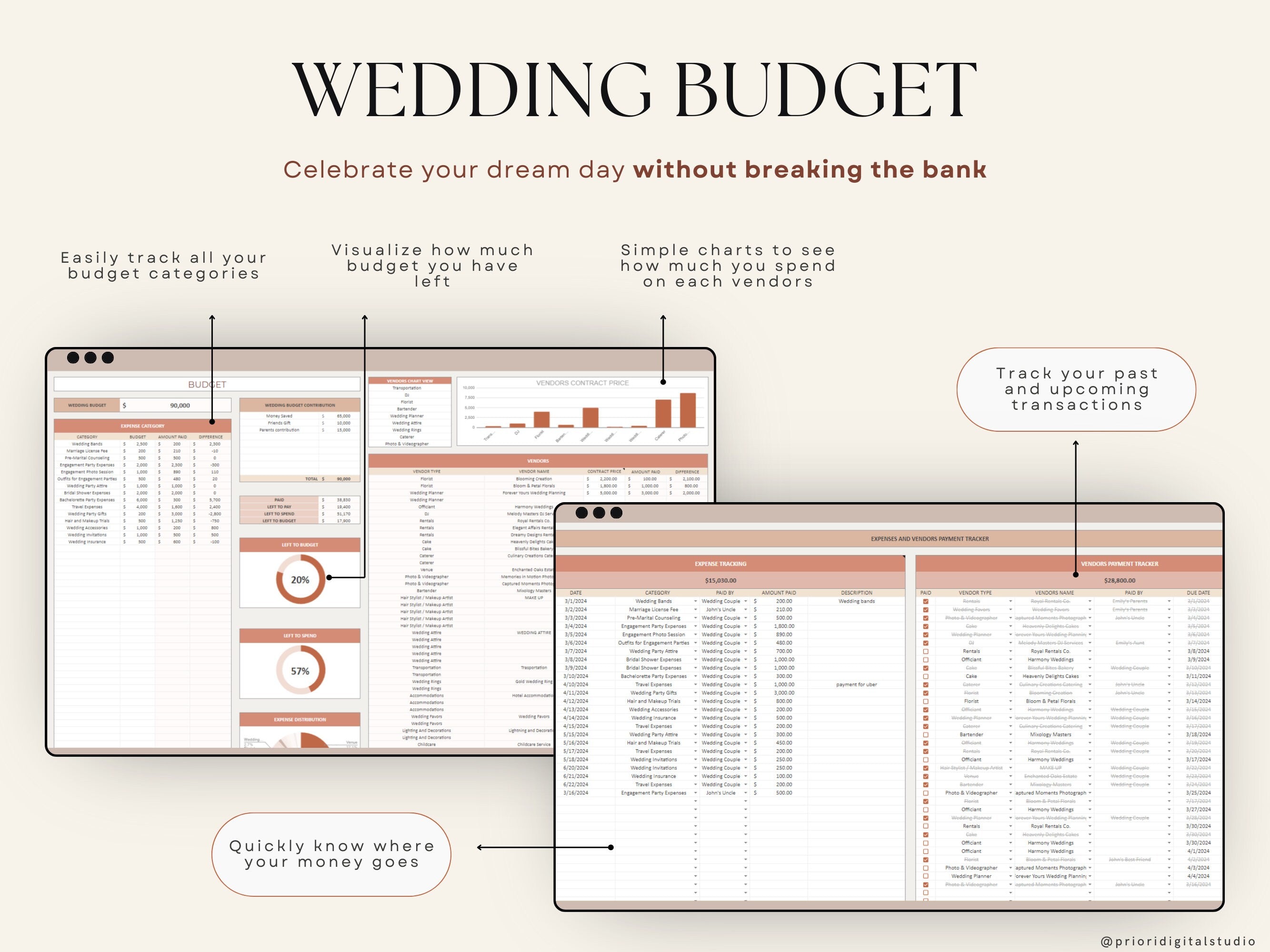 Wedding Planner Spreadsheet Wedding Budget Tracker Wedding Timeline Checklist Guest List Tracker Wedding Itinerary Seating Plan Wedding Gift