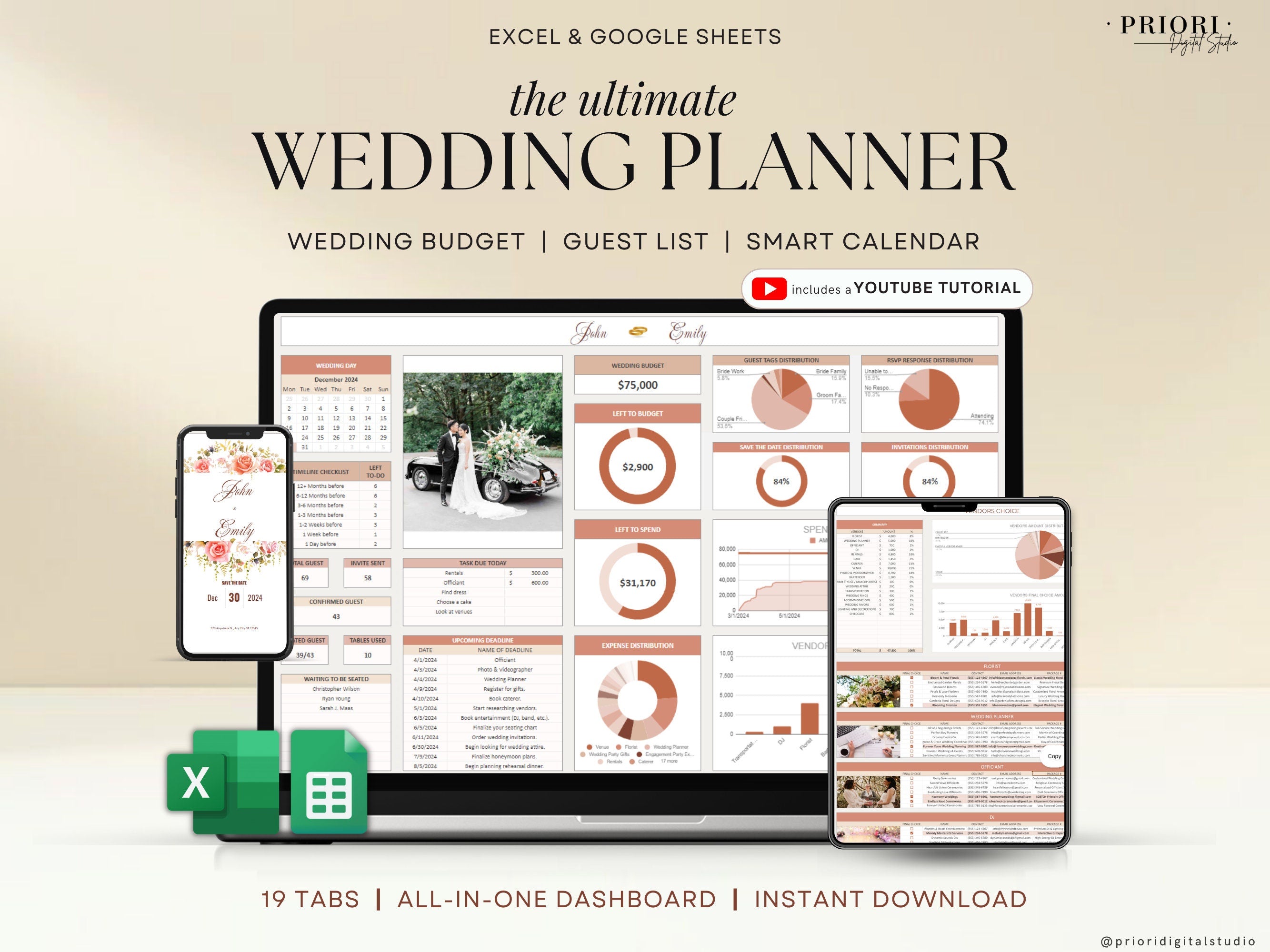 Wedding Planner Spreadsheet Wedding Budget Tracker Wedding Timeline Checklist Guest List Tracker Wedding Itinerary Seating Plan Wedding Gift