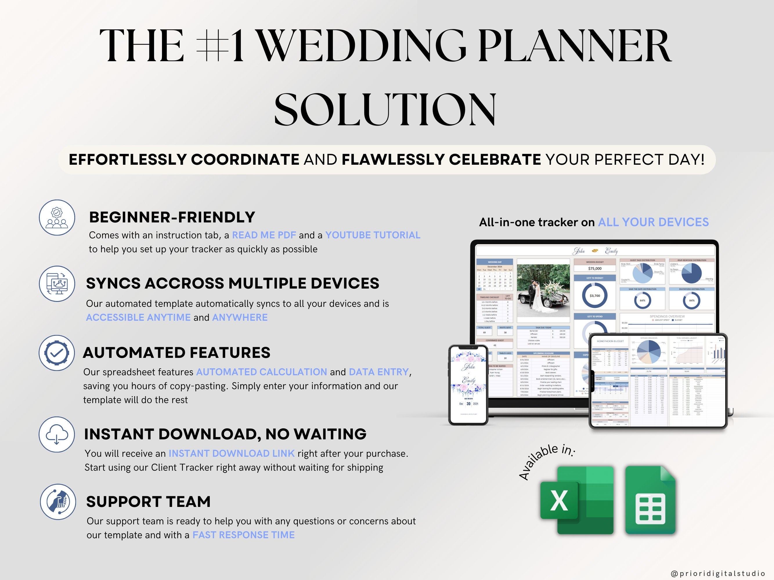 Wedding Planner Spreadsheet Wedding Budget Tracker Wedding Timeline Checklist Guest List Tracker Wedding Itinerary Seating Plan Wedding Gift