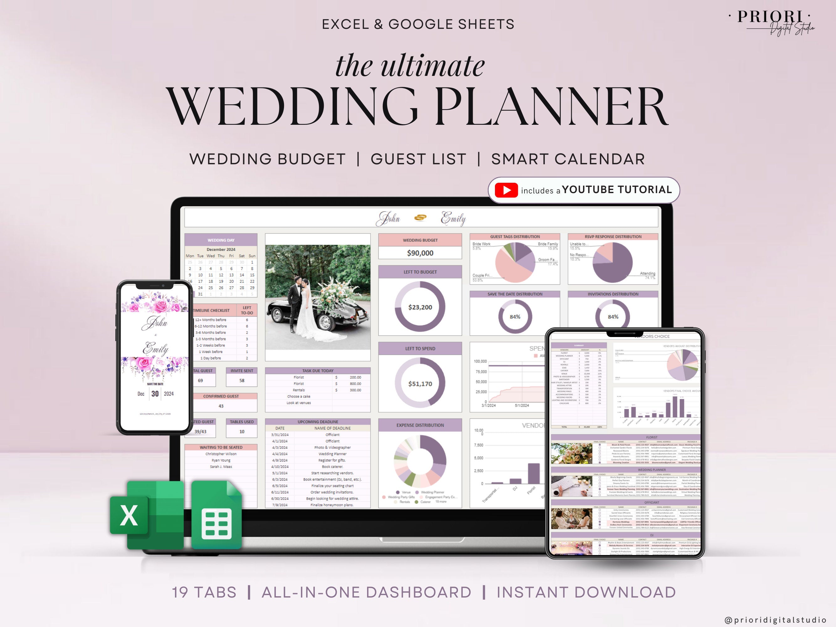 Wedding Planner Spreadsheet Wedding Budget Tracker Wedding Timeline Checklist Guest List Tracker Wedding Itinerary Seating Plan Wedding Gift