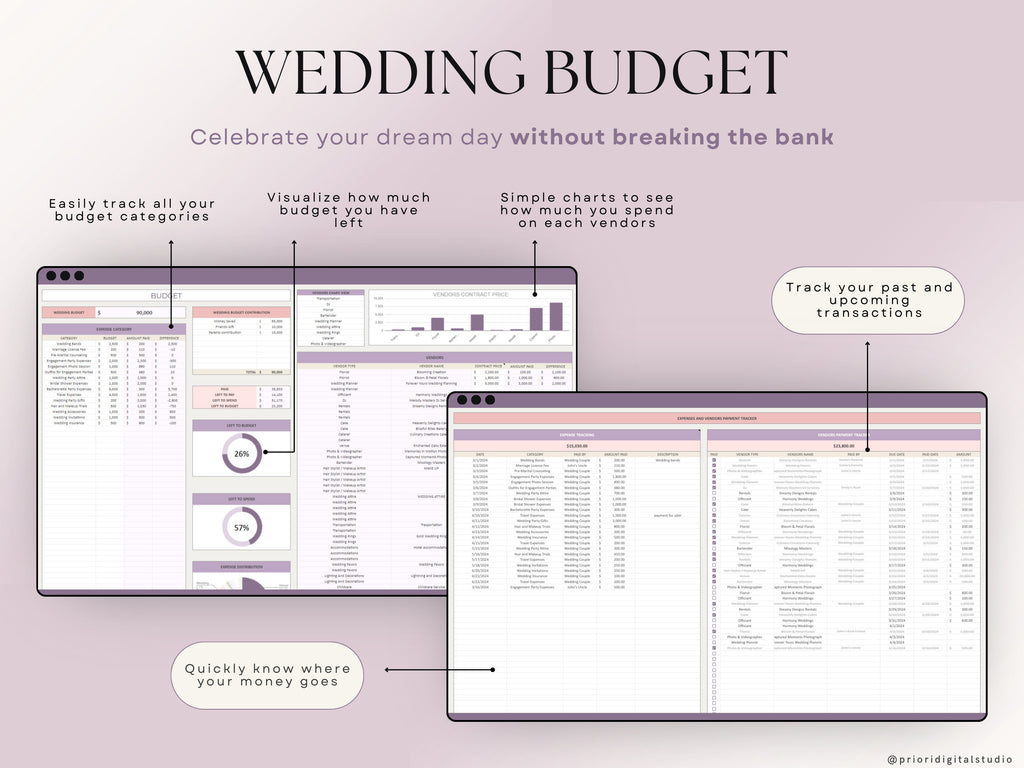 Wedding Planner Spreadsheet Wedding Budget Tracker Honeymoon Planner Checklist Guest List Tracker Wedding Travel Itinerary Seating Plan