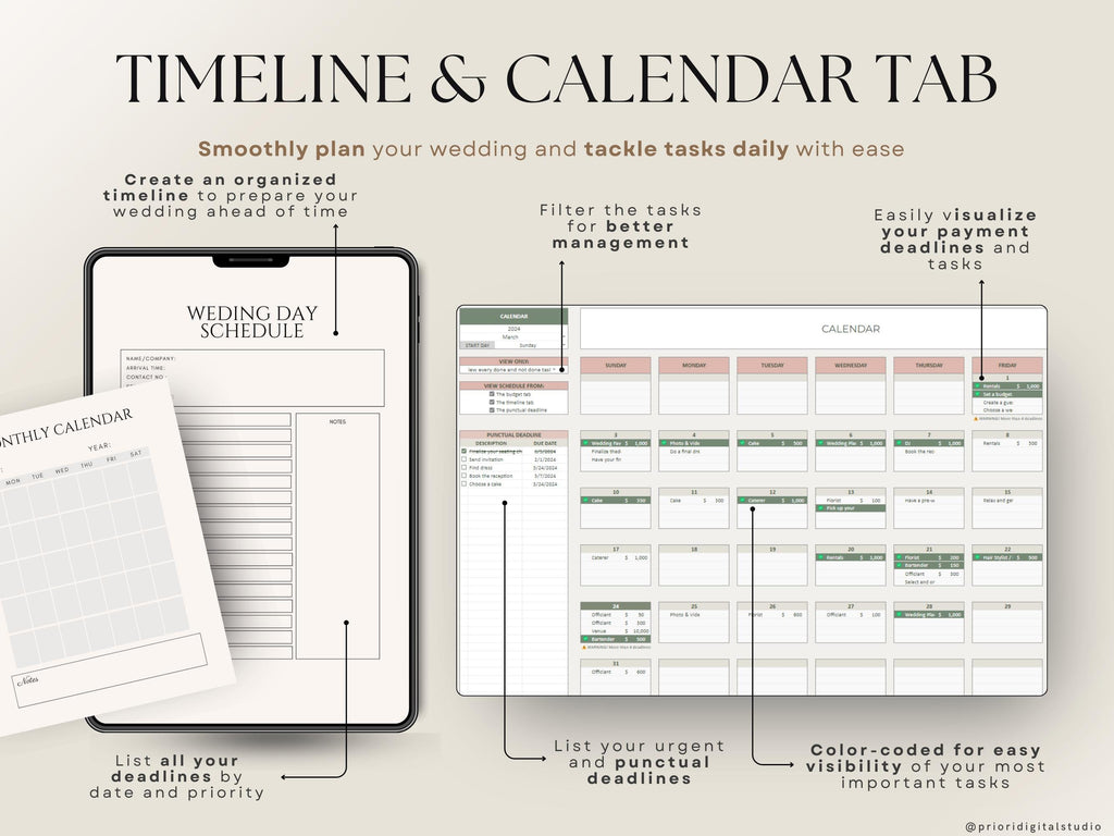 Wedding Planner Template Wedding Tracker Spreadsheet Wedding Gift for Bride Wedding Checklist Wedding Timeline Guest List Wedding Itinerary