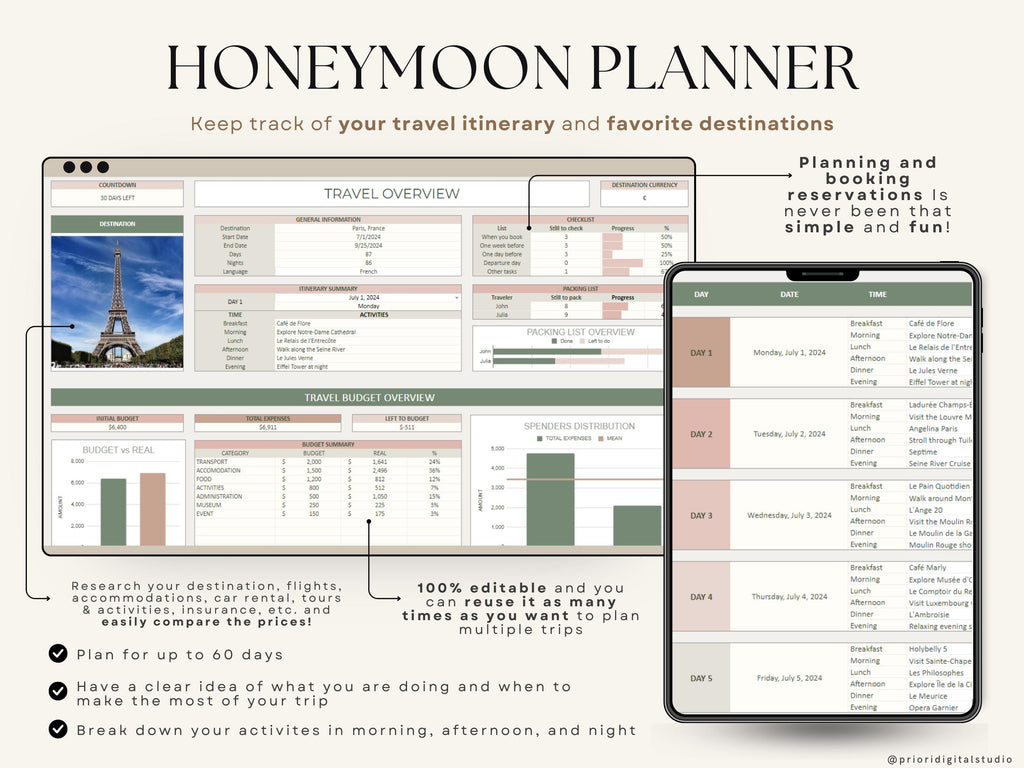 Wedding Planner Template Wedding Tracker Spreadsheet Wedding Gift for Bride Wedding Checklist Wedding Timeline Guest List Wedding Itinerary