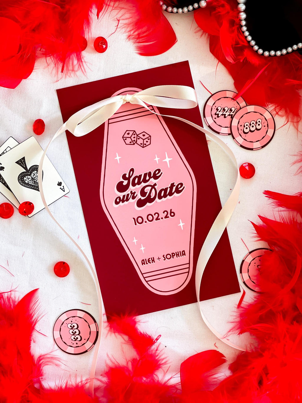 Retro Vegas Motel Save the Date: Elopement Wedding Invitation (DIY Canva Template, Digital Download)