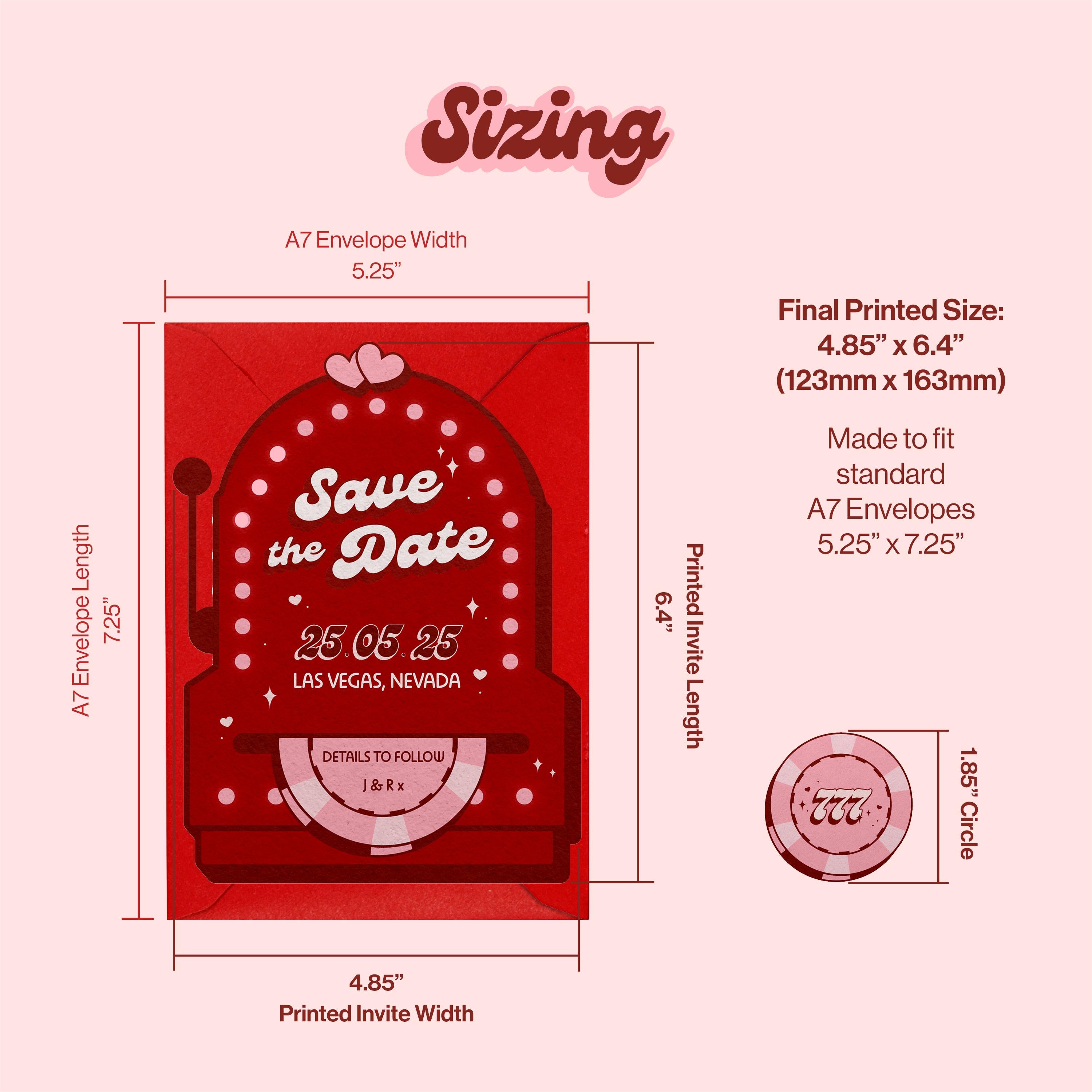Vegas Save the Date Invite Design: Retro Slot Machine Wedding (Made-to-Order Digital Download)