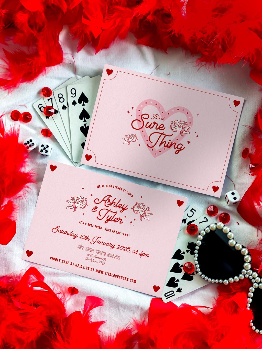 Retro Vegas Wedding Invitation: Sure Thing Chapel Elopement (DIY Canva Template, Digital Download)