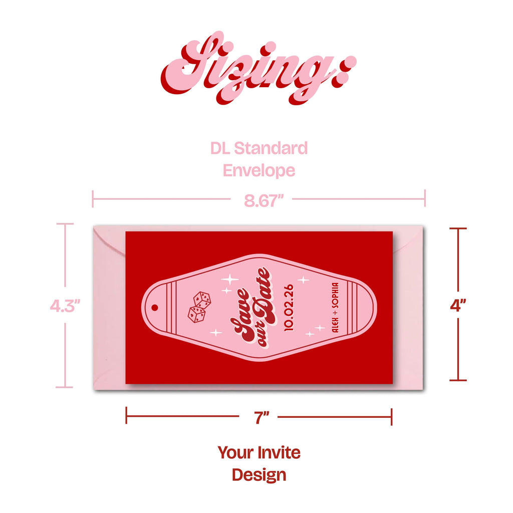 Retro Vegas Motel Save the Date: Elopement Wedding Invitation (DIY Canva Template, Digital Download)