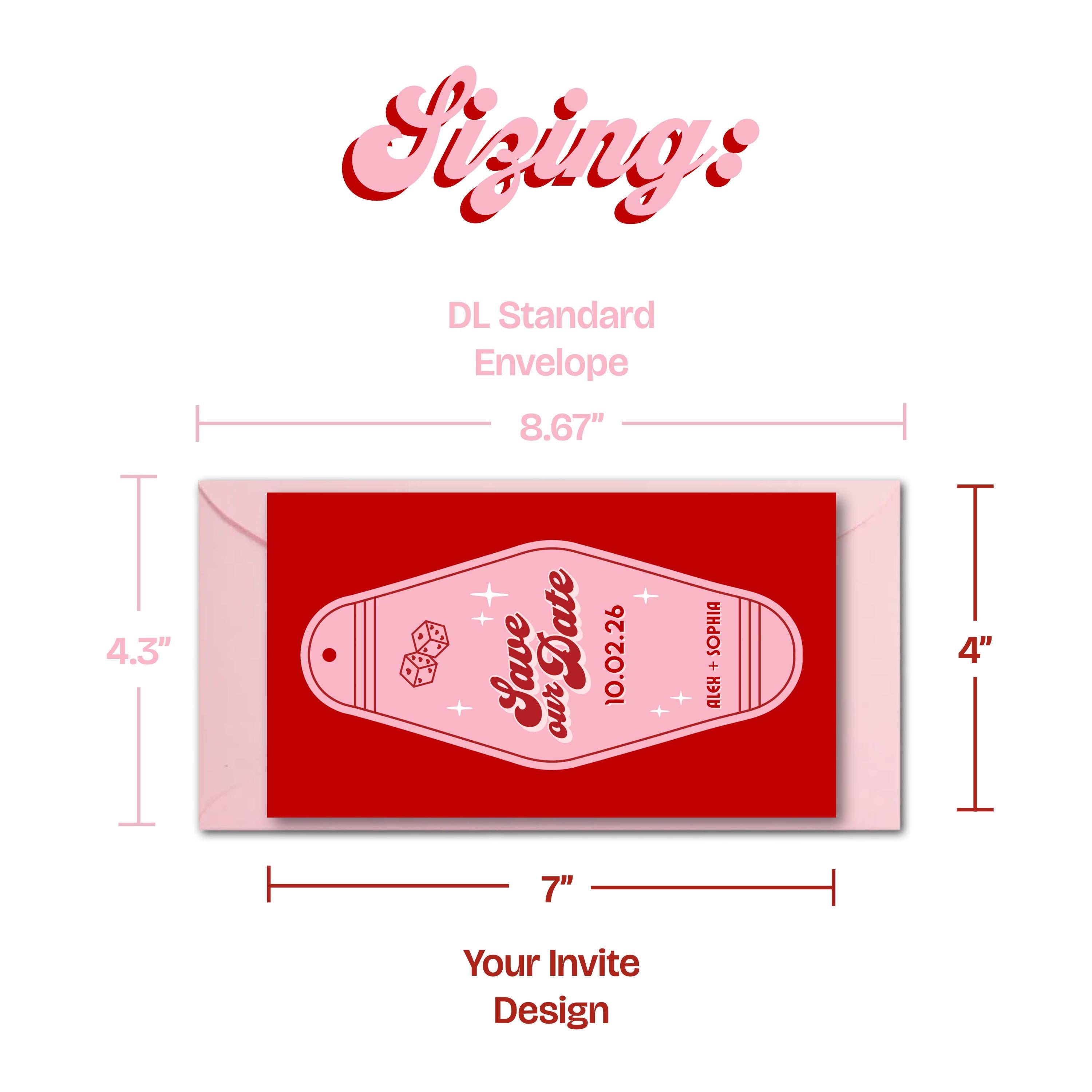 Retro Vegas Motel Save the Date: Elopement Wedding Invitation (DIY Canva Template, Digital Download)