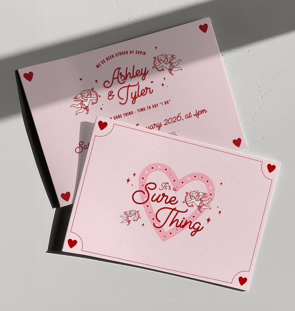 Retro Vegas Wedding Invitation: Sure Thing Chapel Elopement (DIY Canva Template, Digital Download)