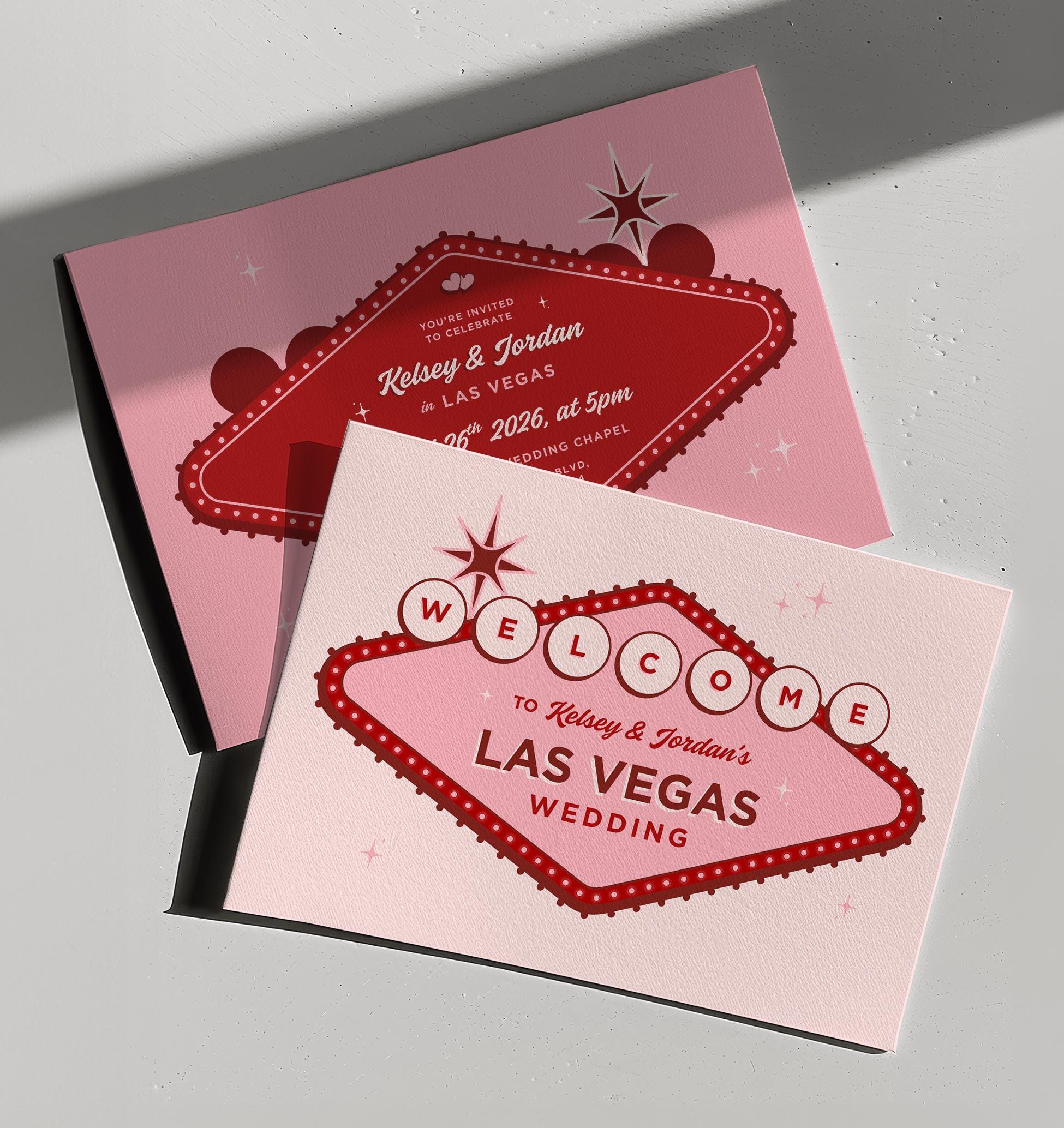 Retro Las Vegas Wedding Invitation | DIY Invite Template (Instant Download)