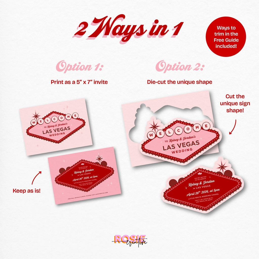 Retro Las Vegas Wedding Invitation | DIY Invite Template (Instant Download)