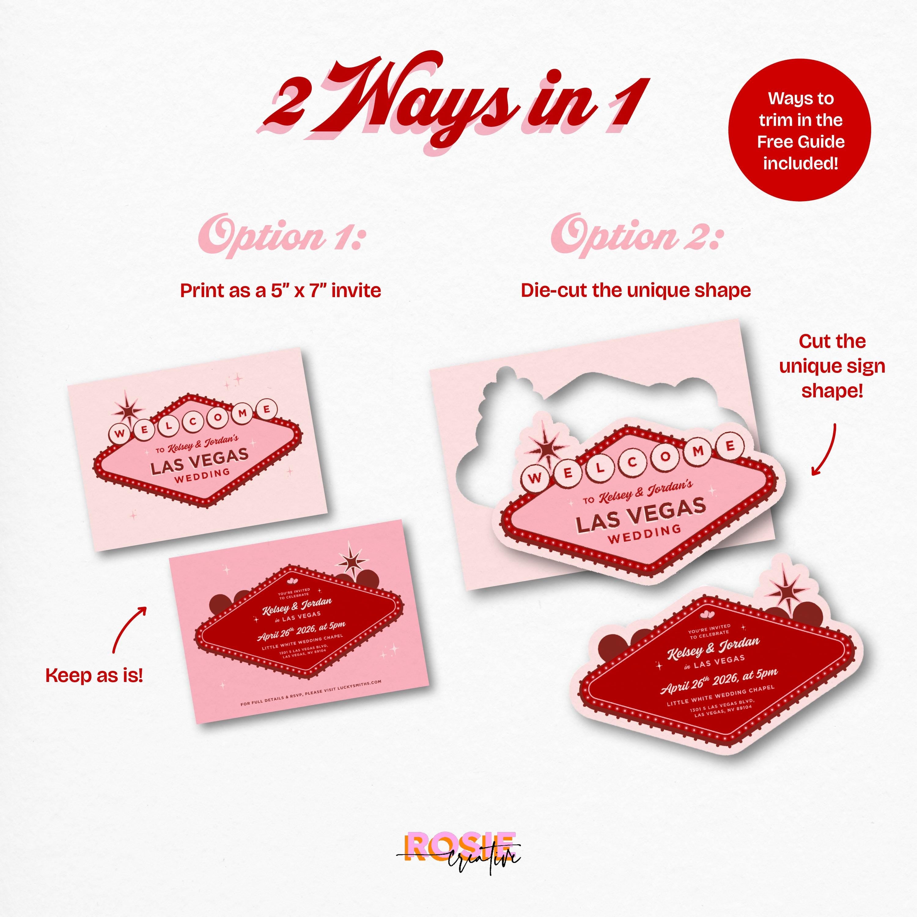 Retro Las Vegas Wedding Invitation | DIY Invite Template (Instant Download)