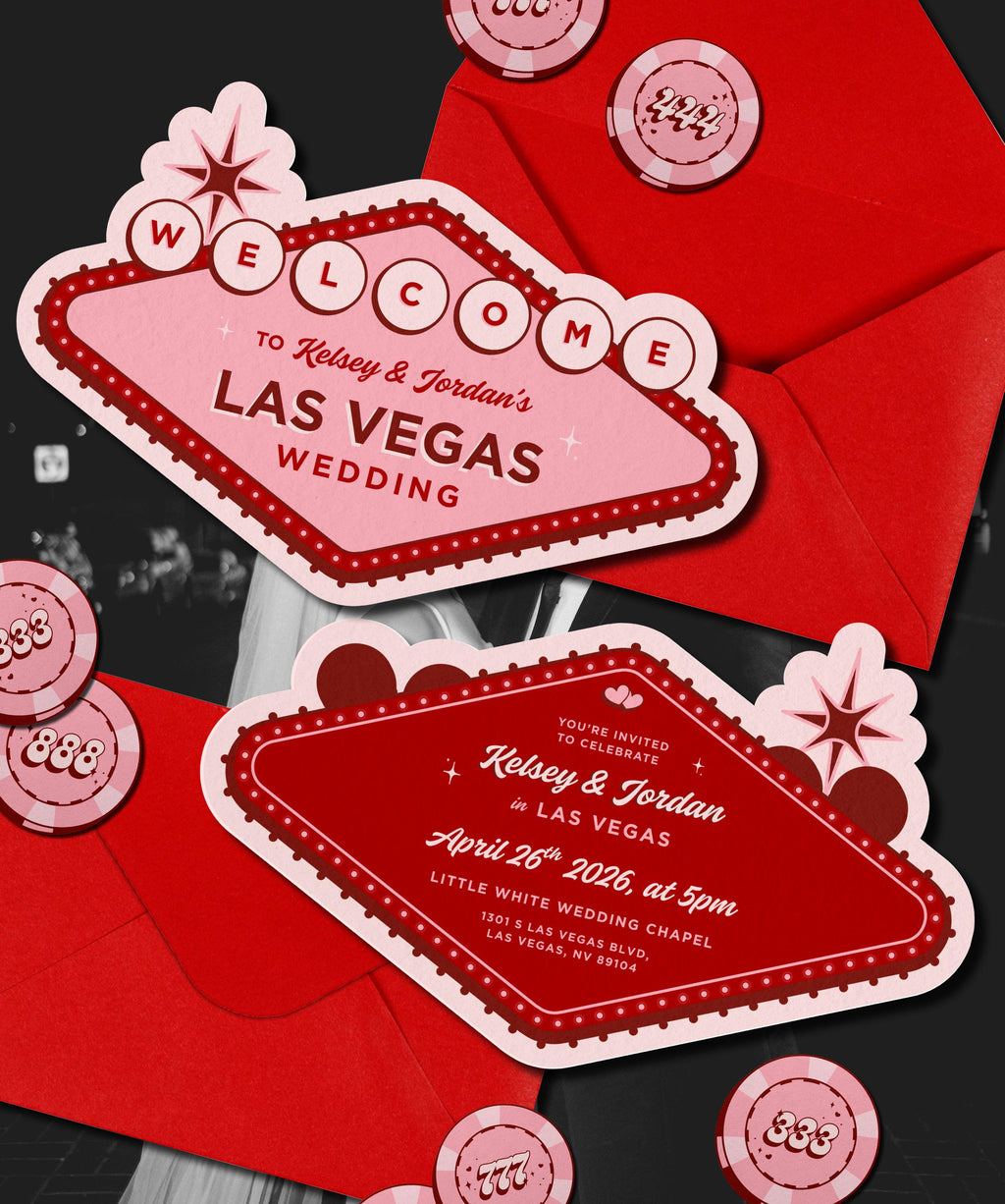 Retro Las Vegas Wedding Invitation | DIY Invite Template (Instant Download)