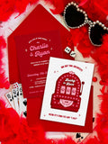Retro Vegas Wedding Invitation: Lucky in Love Slot Machine (DIY Canva Template, Digital Download)