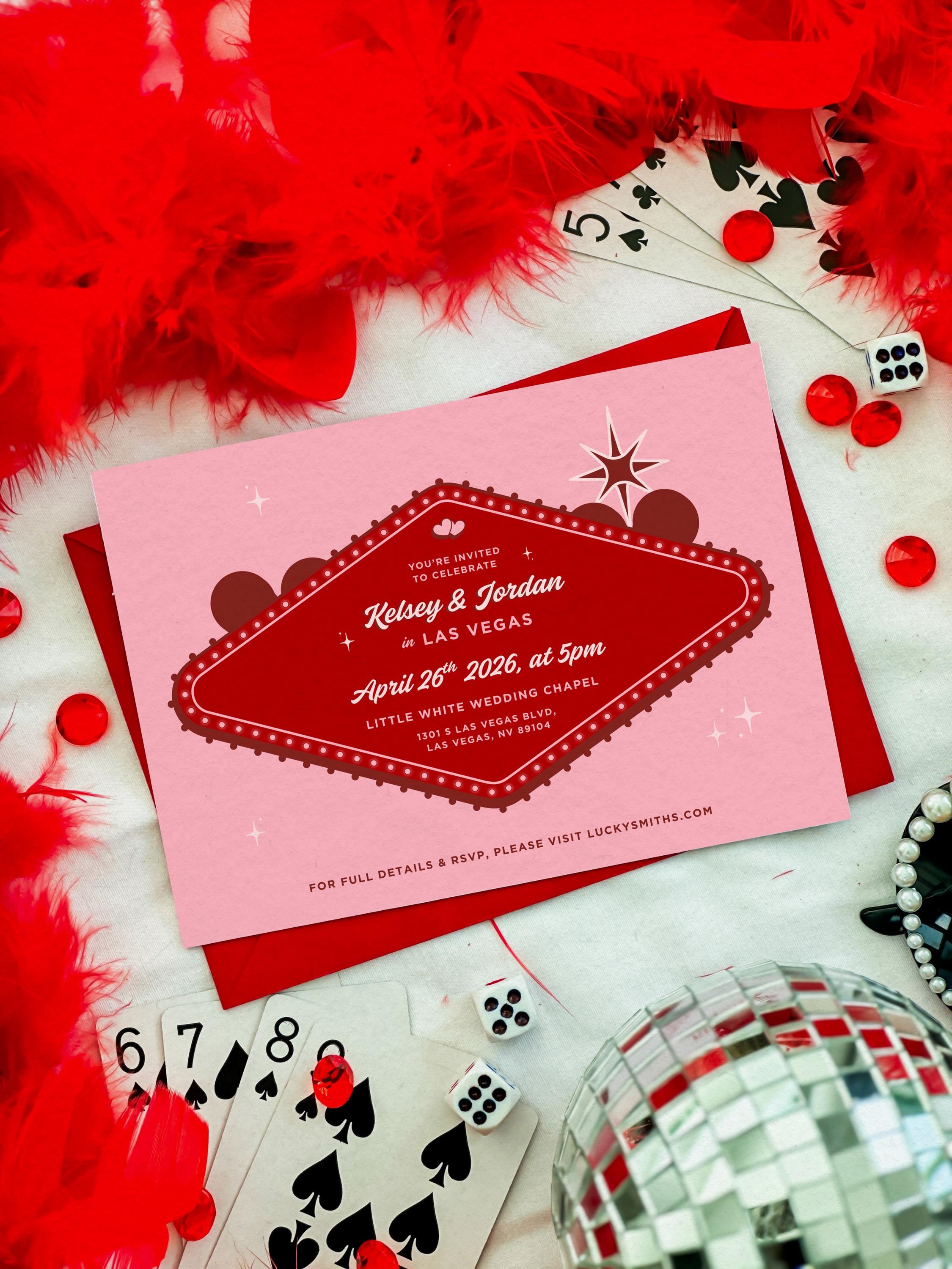 Retro Las Vegas Wedding Invitation | DIY Invite Template (Instant Download)
