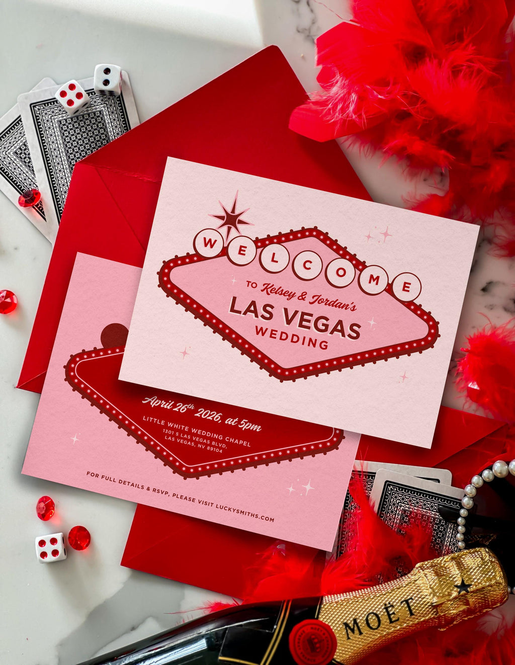 Retro Las Vegas Wedding Invitation | DIY Invite Template (Instant Download)