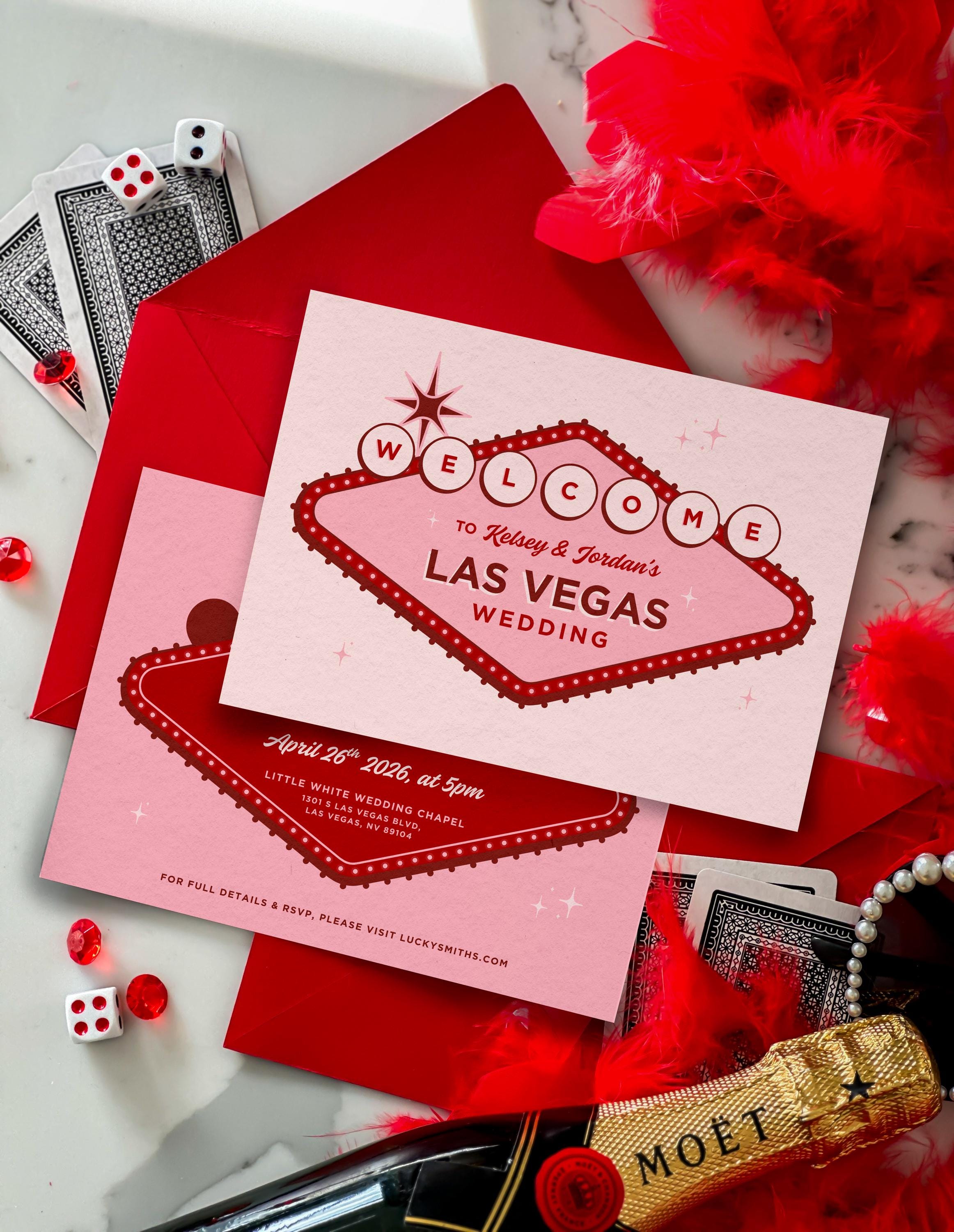 Retro Las Vegas Wedding Invitation | DIY Invite Template (Instant Download)