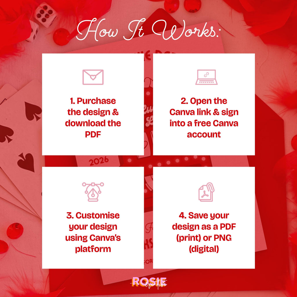 Retro Vegas Save the Date: Lucky in Love Elopement Invite (DIY Canva Template, Digital Download)