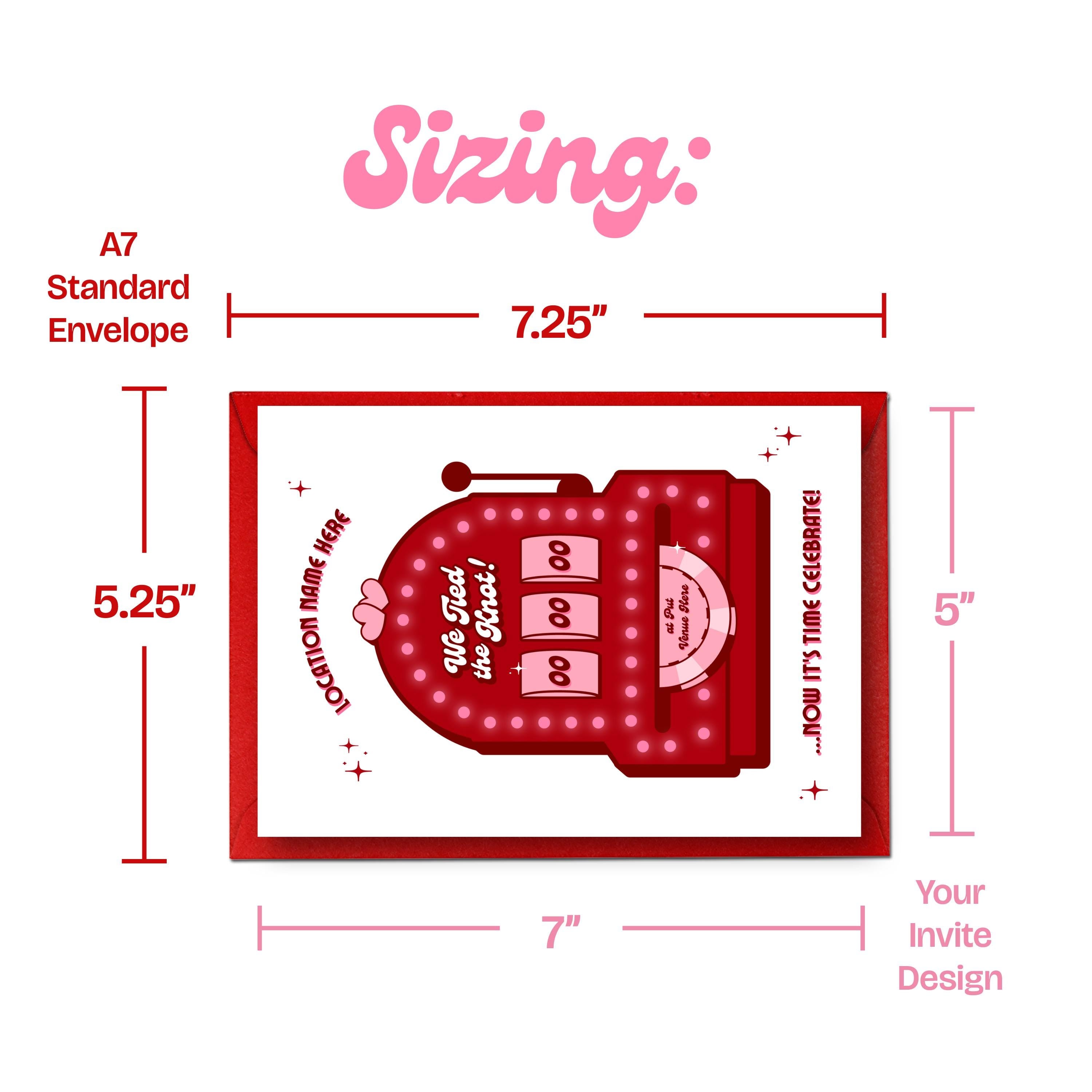 Retro Vegas Elopement Announcement: Slot Machine Invitation (DIY Canva Template, Digital Download)
