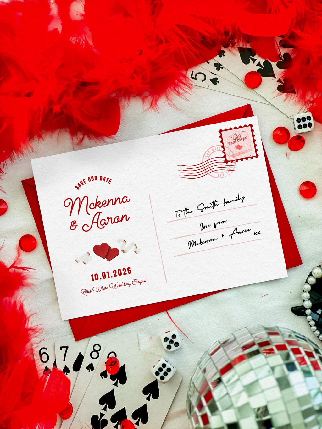 Vegas Wedding Save the Date Design: Little White Chapel Postcard (DIY Template, Digital Download)