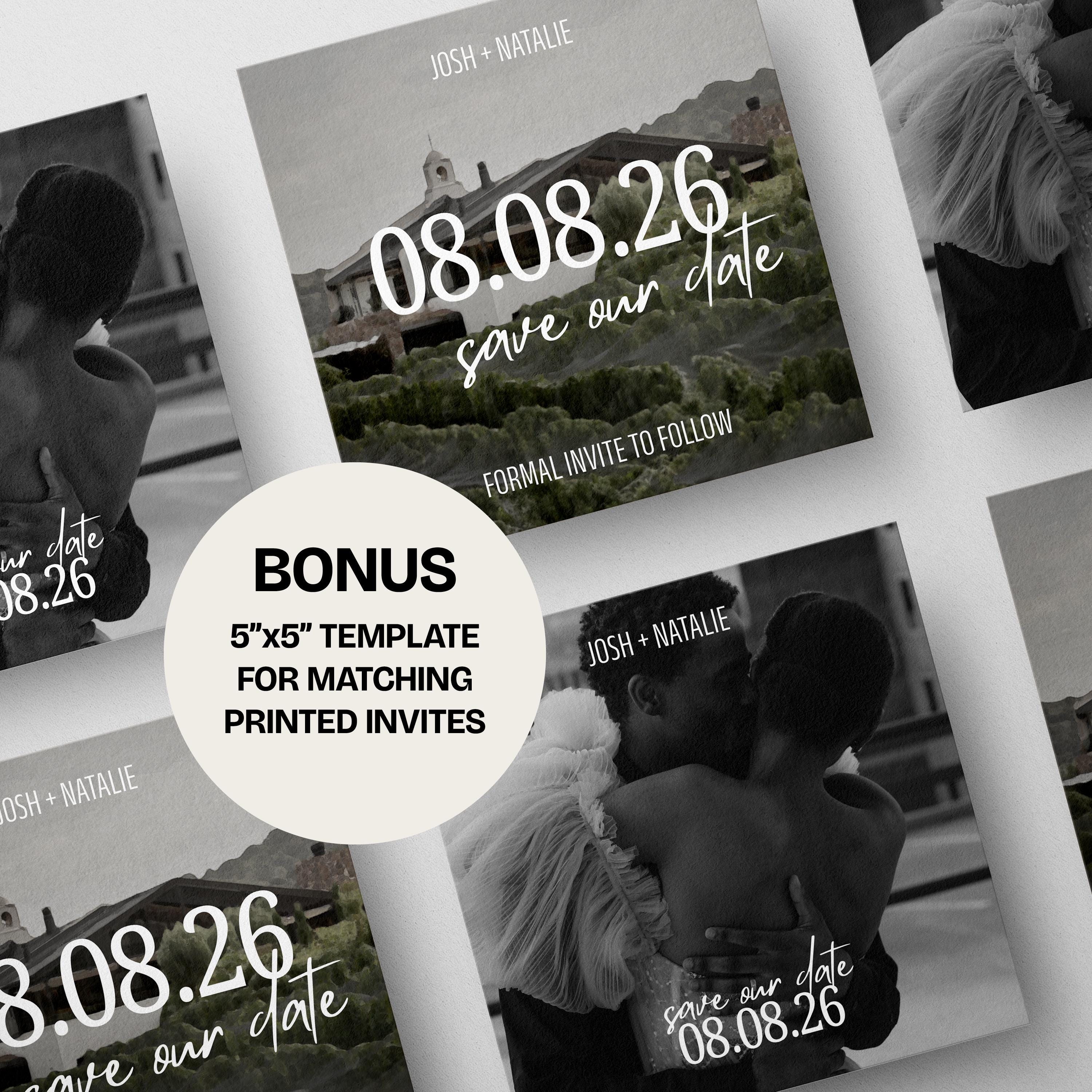 Minimalist Ivory Save the Date Website: Canva Digital Invitation Template (Digital Download)