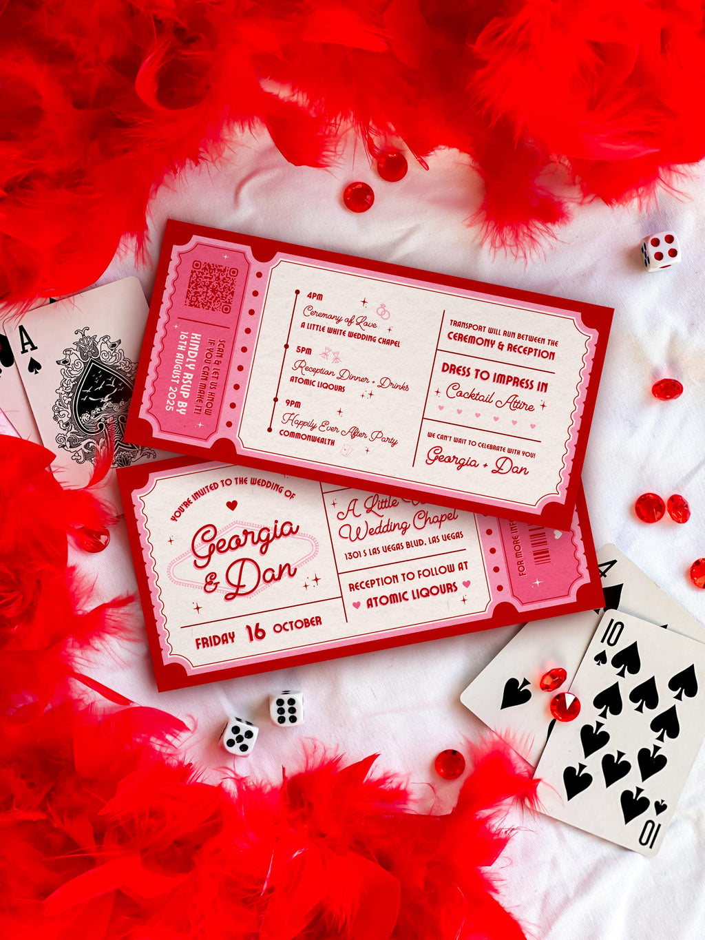 Vegas Wedding Elopement Invitation Vintage Ticket | DIY Template (Instant Download)