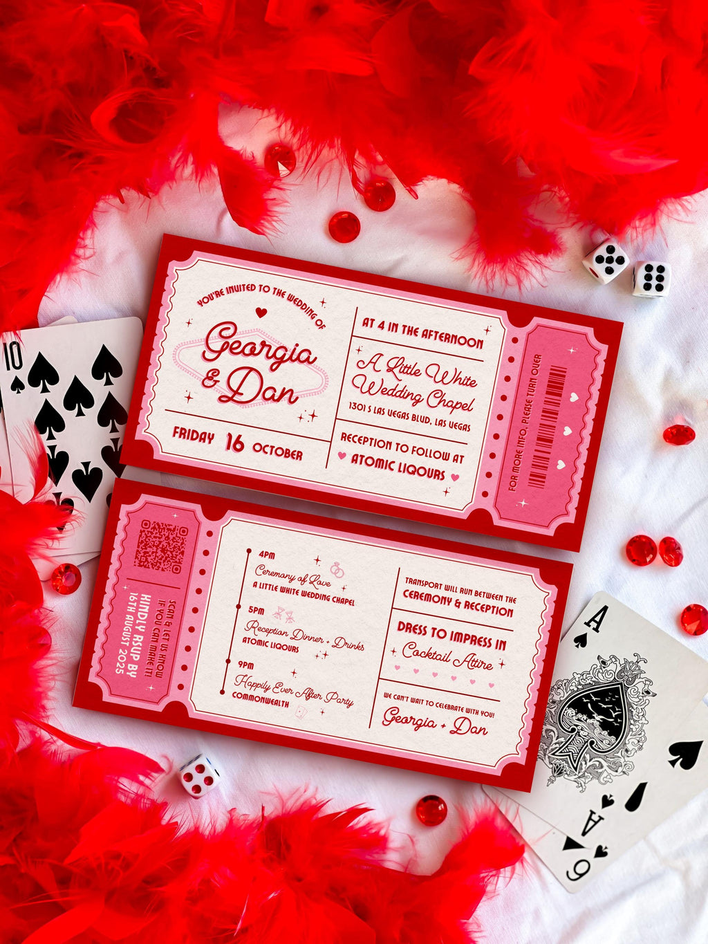 Vegas Wedding Elopement Invitation Vintage Ticket | DIY Template (Instant Download)