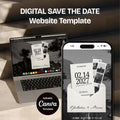 Modern Save the Date Website: Canva Digital Invitation Template (Digital Download)