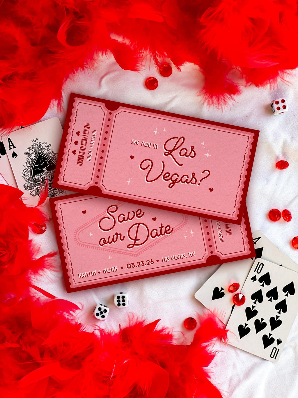 Retro Vegas Ticket Save the Date: Elopement Invitation (DIY Canva Template, Digital Download)