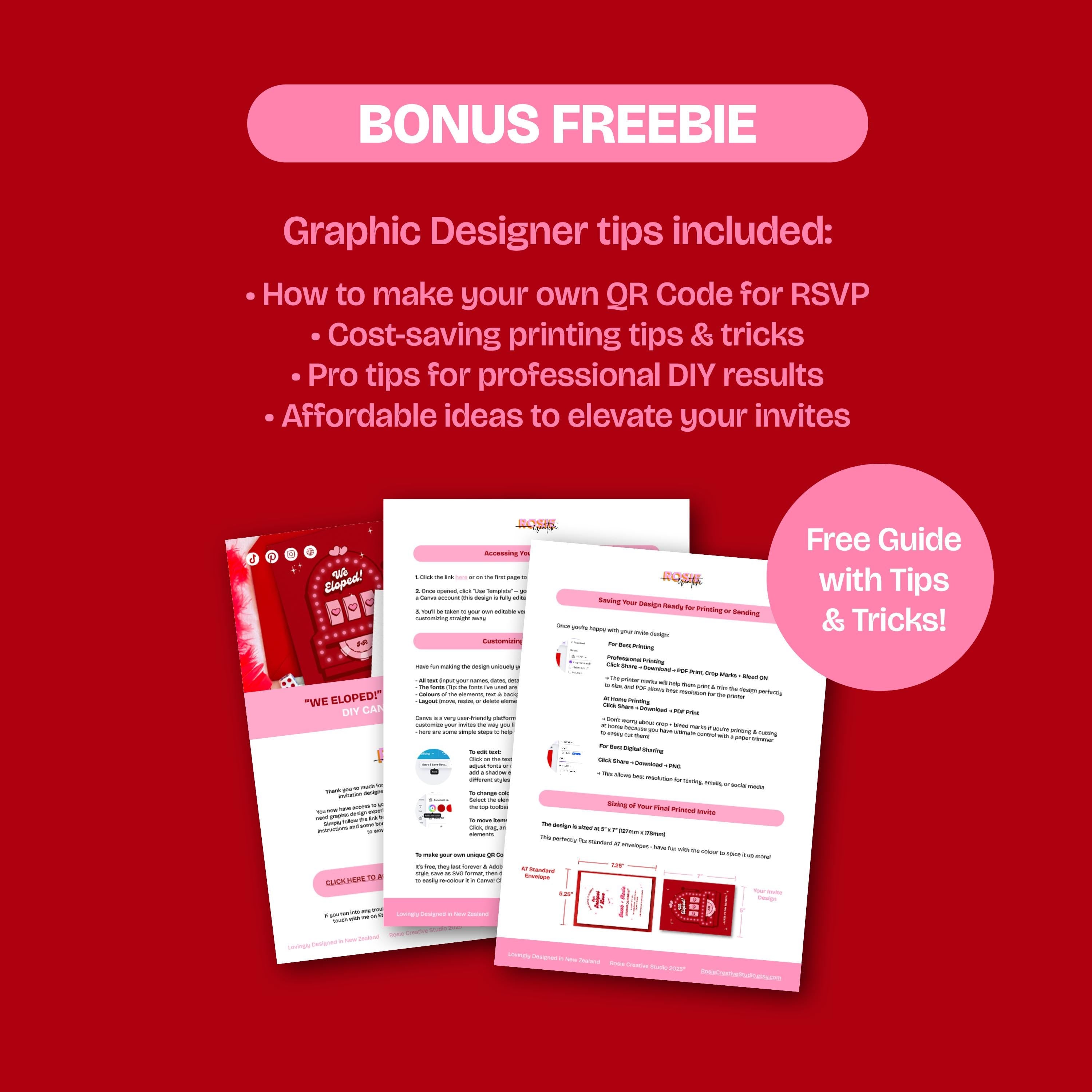 Retro Las Vegas Elopement Announcement: Jackpot of Love (DIY Canva Template, Digital Download)