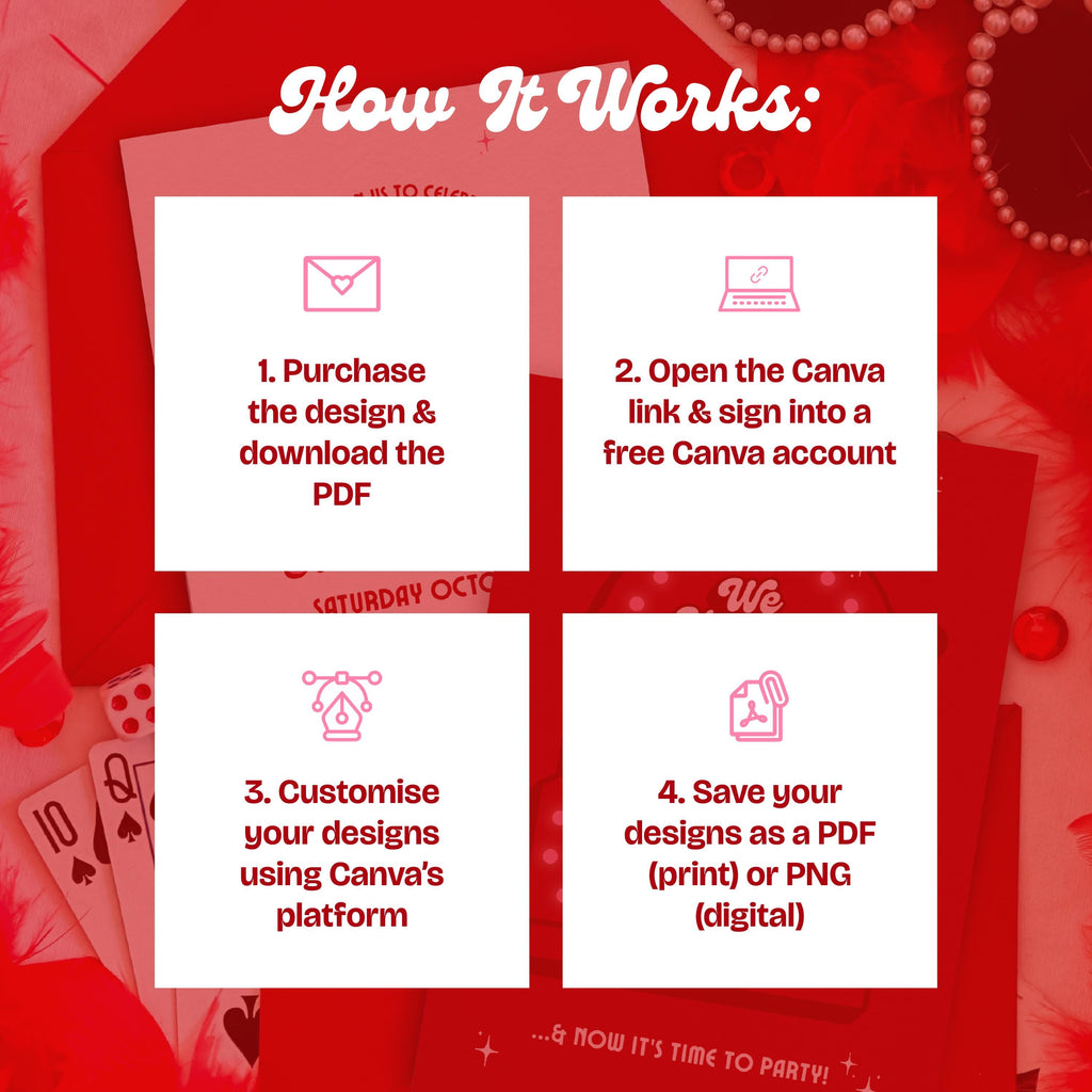 Retro Las Vegas Elopement Announcement: Jackpot of Love (DIY Canva Template, Digital Download)