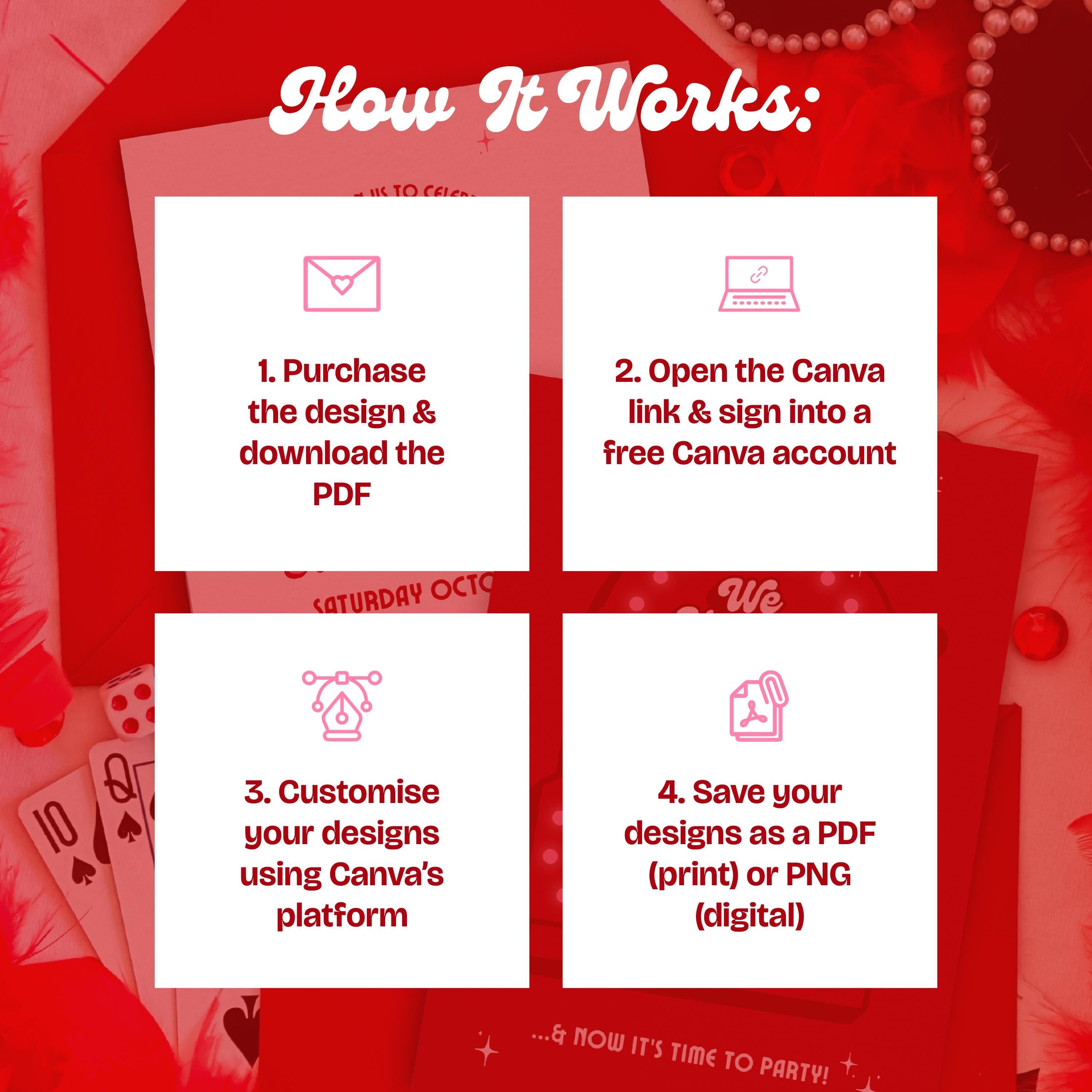 Retro Las Vegas Elopement Announcement: Jackpot of Love (DIY Canva Template, Digital Download)