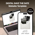 Minimalist Ivory Save the Date Website: Canva Digital Invitation Template (Digital Download)