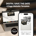 Minimalist Ivory Save the Date Website with Details Page: Canva Digital Invitation Template (Digital Download)