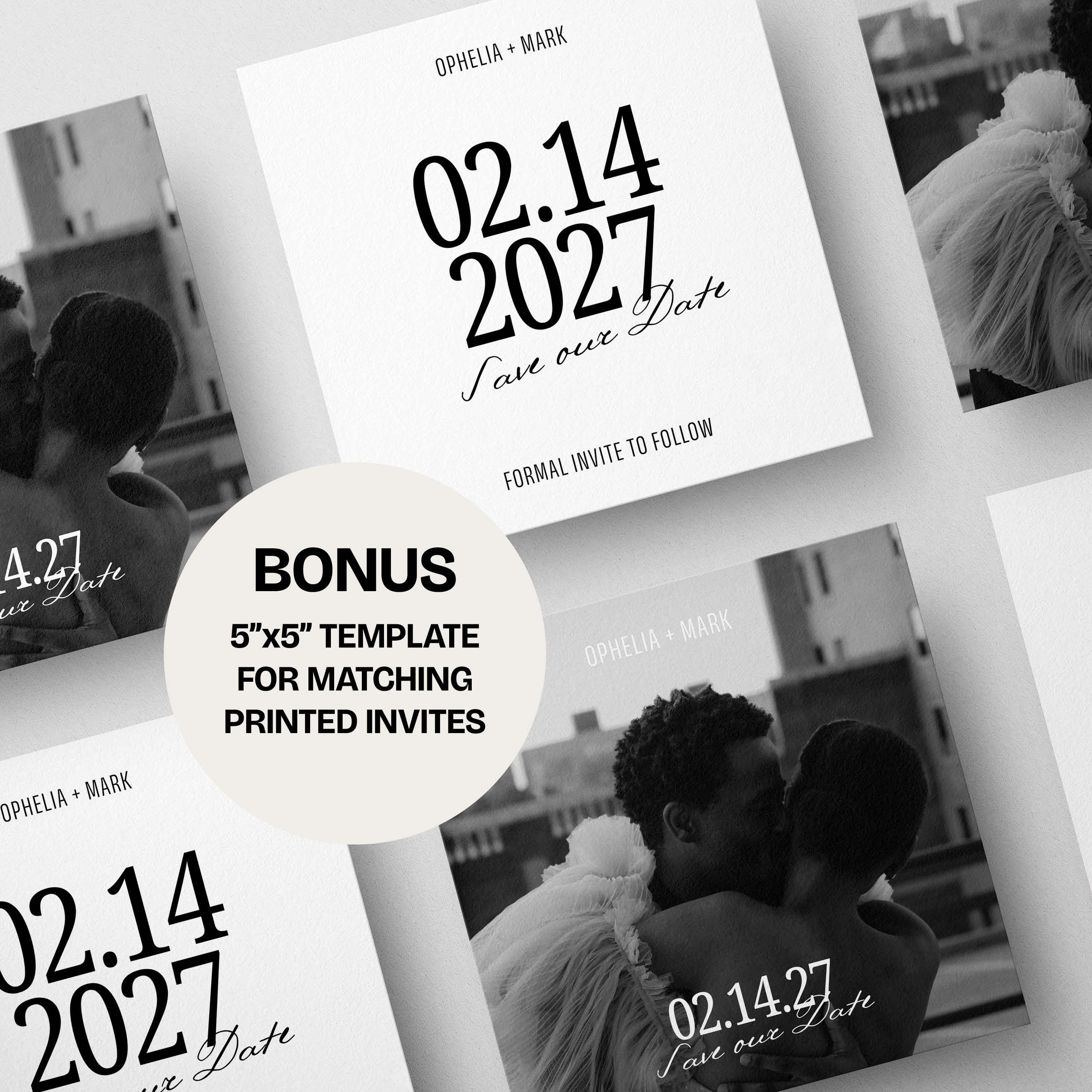 Modern Save the Date Website: Canva Digital Invitation Template (Digital Download)