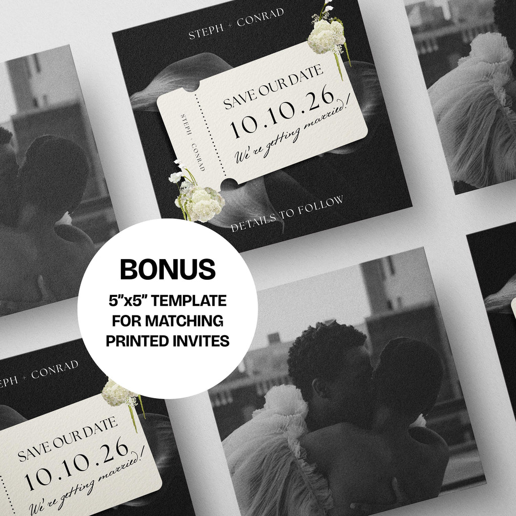Floral Save the Date Website: Canva Digital Invitation (Digital Download)