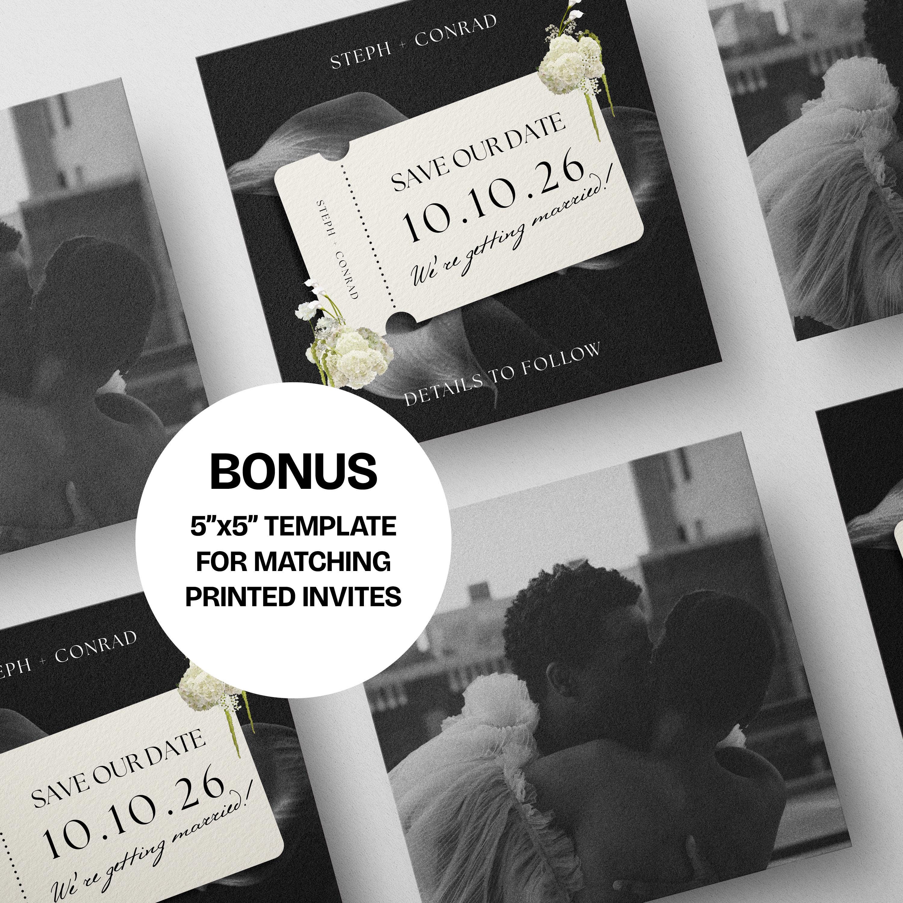 Floral Save the Date Website: Canva Digital Invitation (Digital Download)