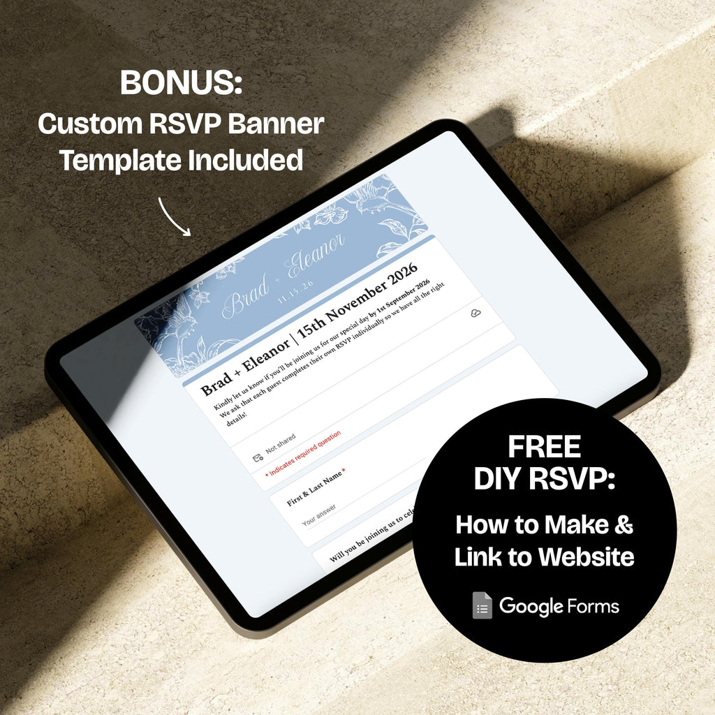 Blue Hydrangea Floral Wedding Website Template with RSVP: Editable Canva Design (Digital Download)