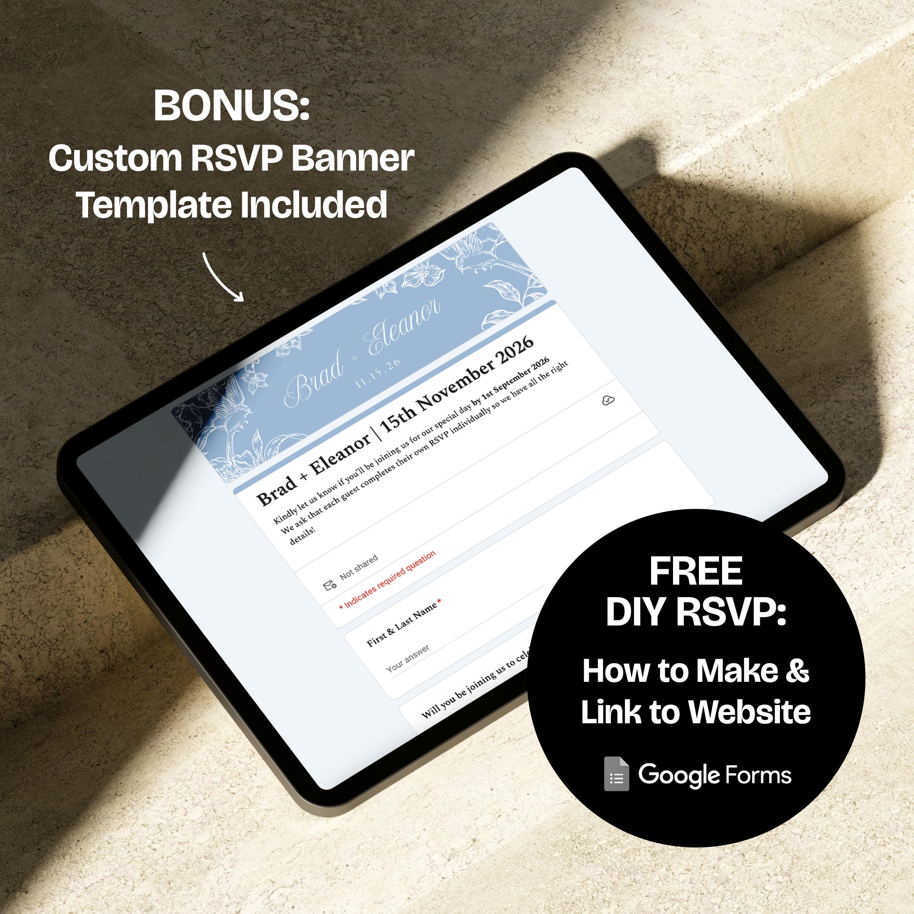 Blue Hydrangea Floral Wedding Website Template with RSVP: Editable Canva Design (Digital Download)