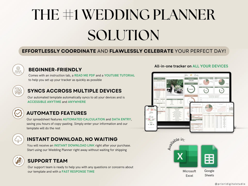 Wedding Planner Spreadsheet Wedding Budget Tracker Wedding Timeline Checklist Guest List Tracker Wedding Itinerary Seating Plan Wedding Gift