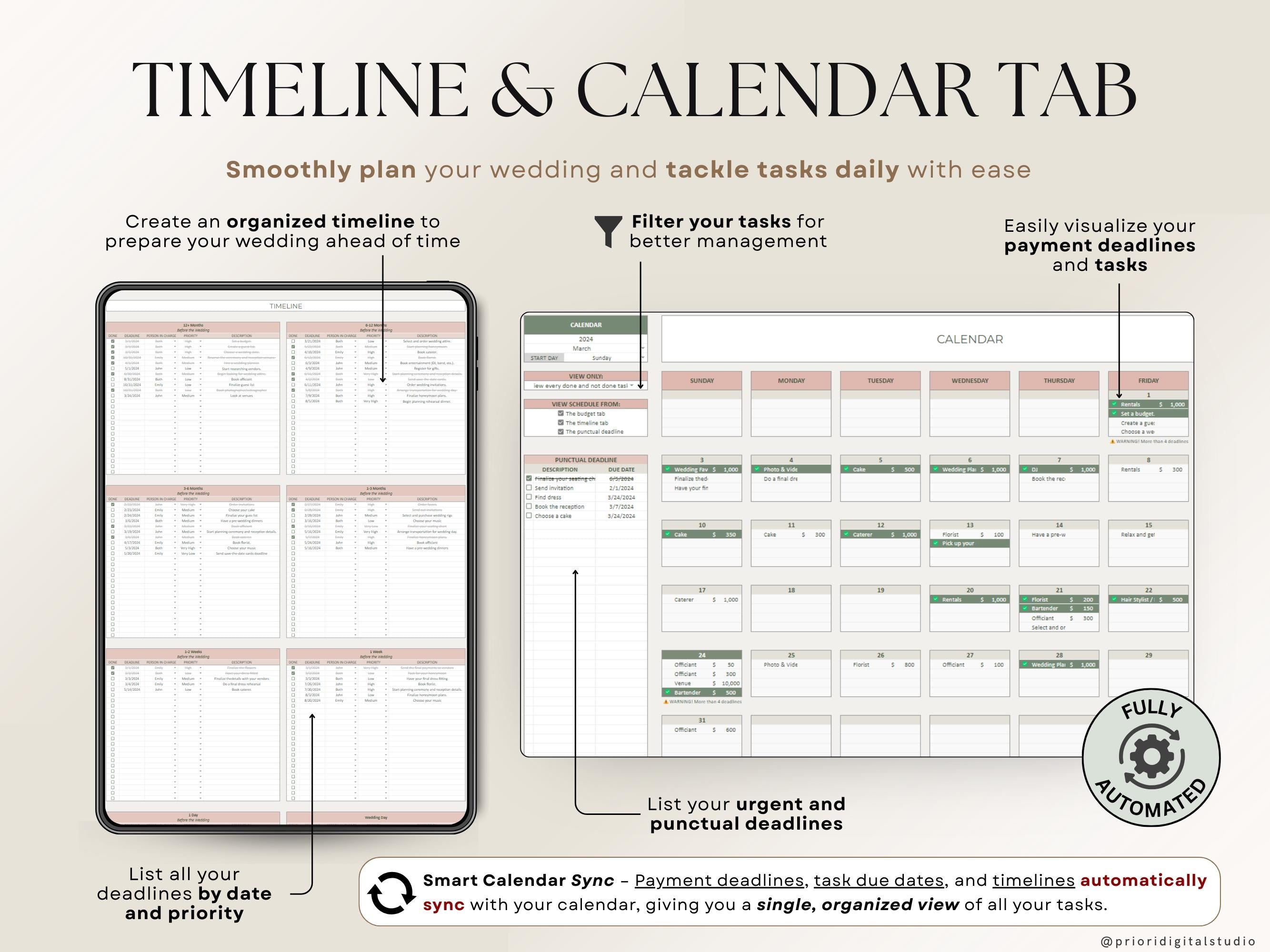 Wedding Planner Spreadsheet Wedding Budget Tracker Wedding Timeline Checklist Guest List Tracker Wedding Itinerary Seating Plan Wedding Gift