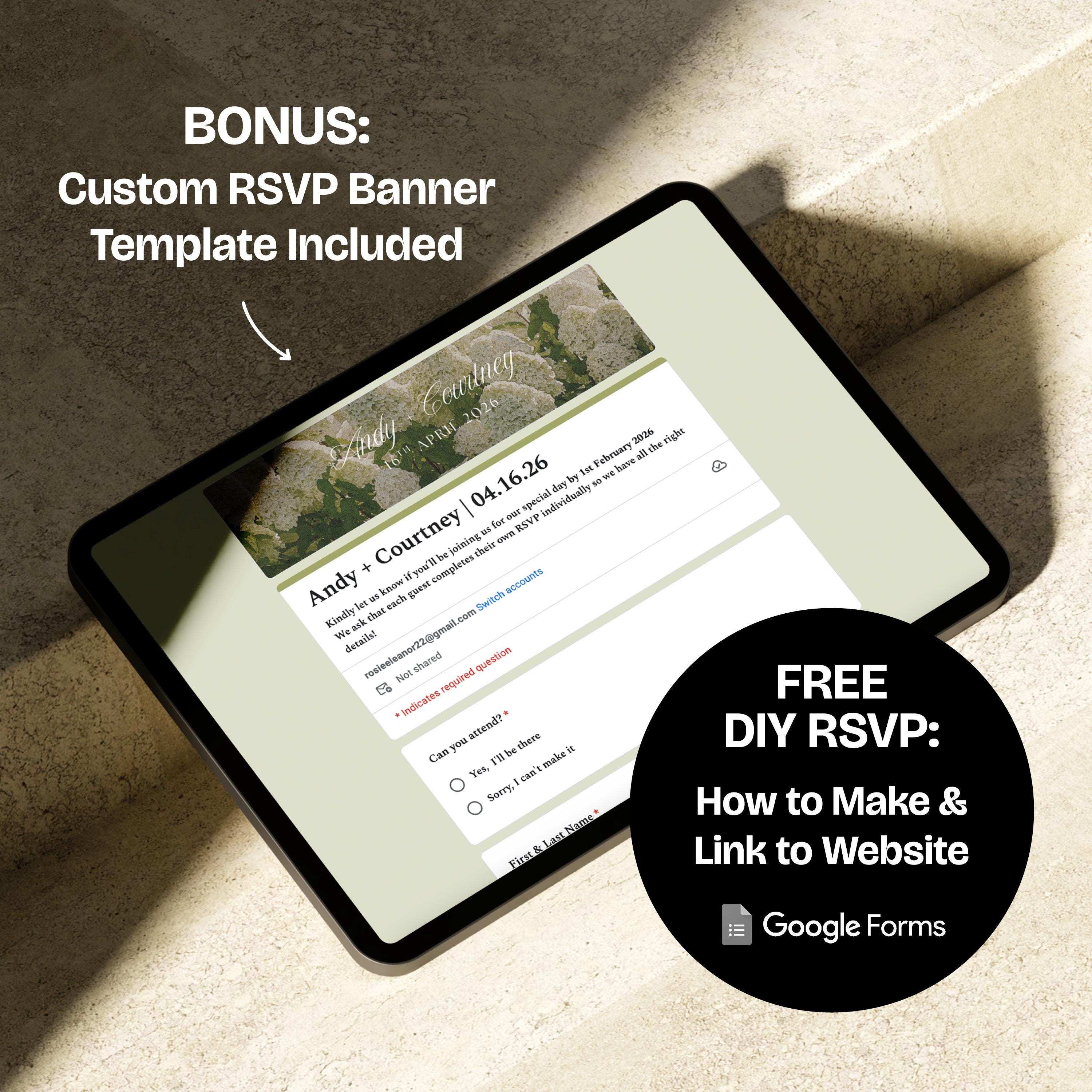 Pink & Green Floral Wedding Website Template with RSVP: Editable Canva Design (Digital Download)