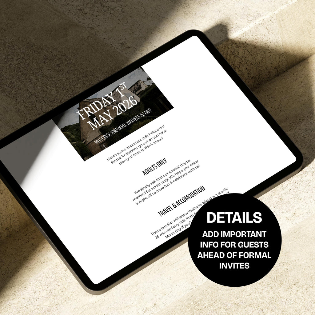 Floral Save the Date Website: Canva Wedding Invitation Template (Digital Download)