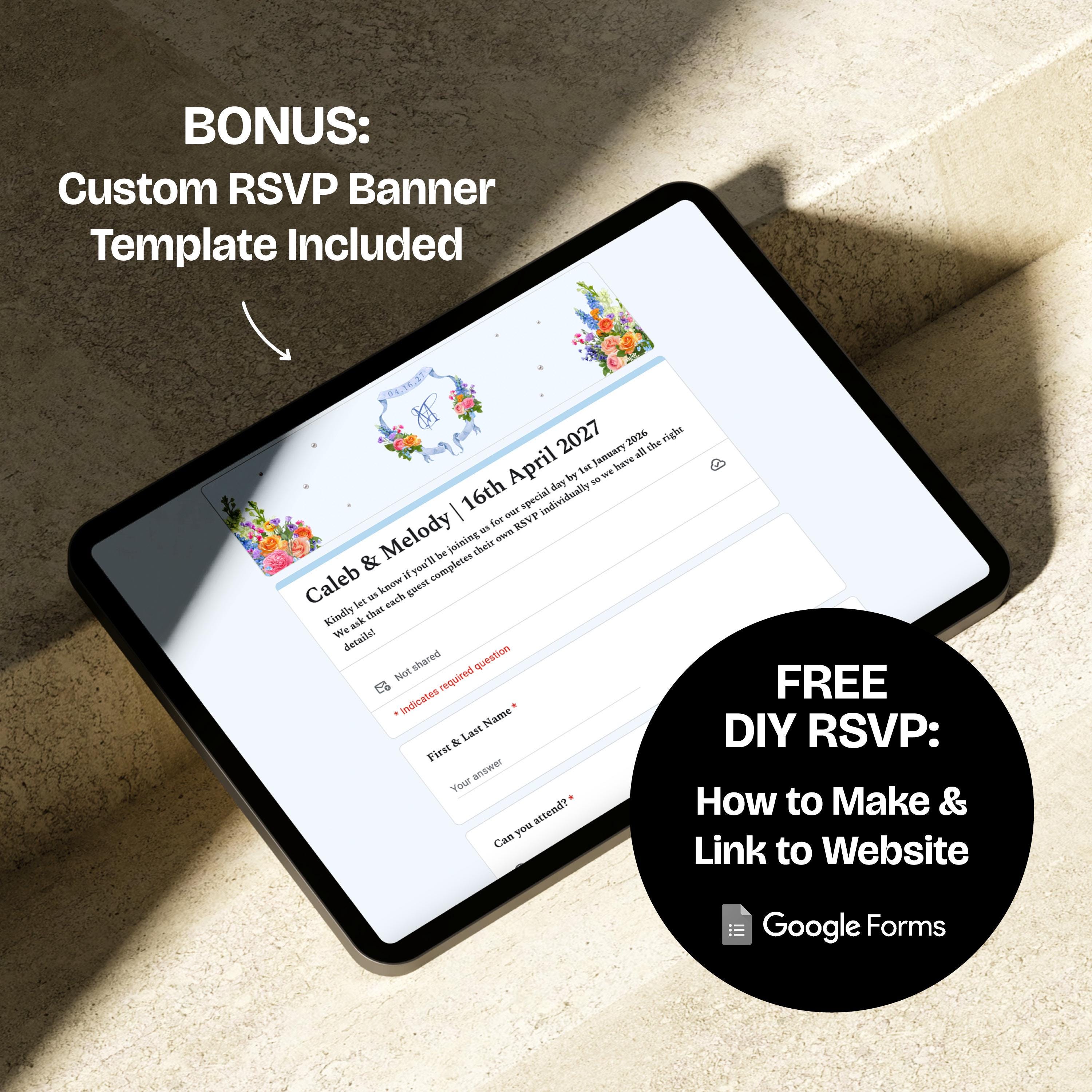 Bright Spring Wedding Website Template with RSVP: Editable Canva Design (Digital Download)