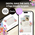 Wildflower Pastels Save the Date Website with RSVP/Details: Canva Digital Invitation Template (Digital Download)